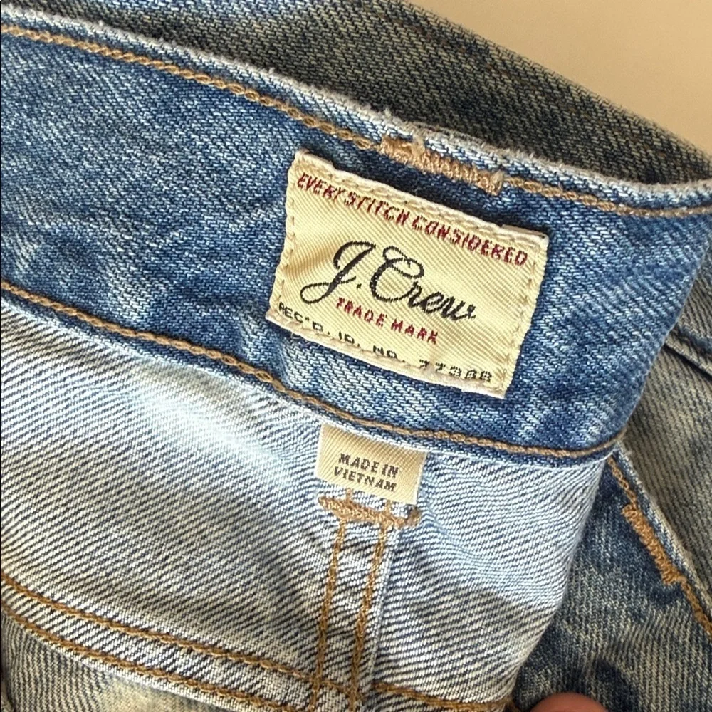 J. Crew Men's Blue and White Straight Jeans